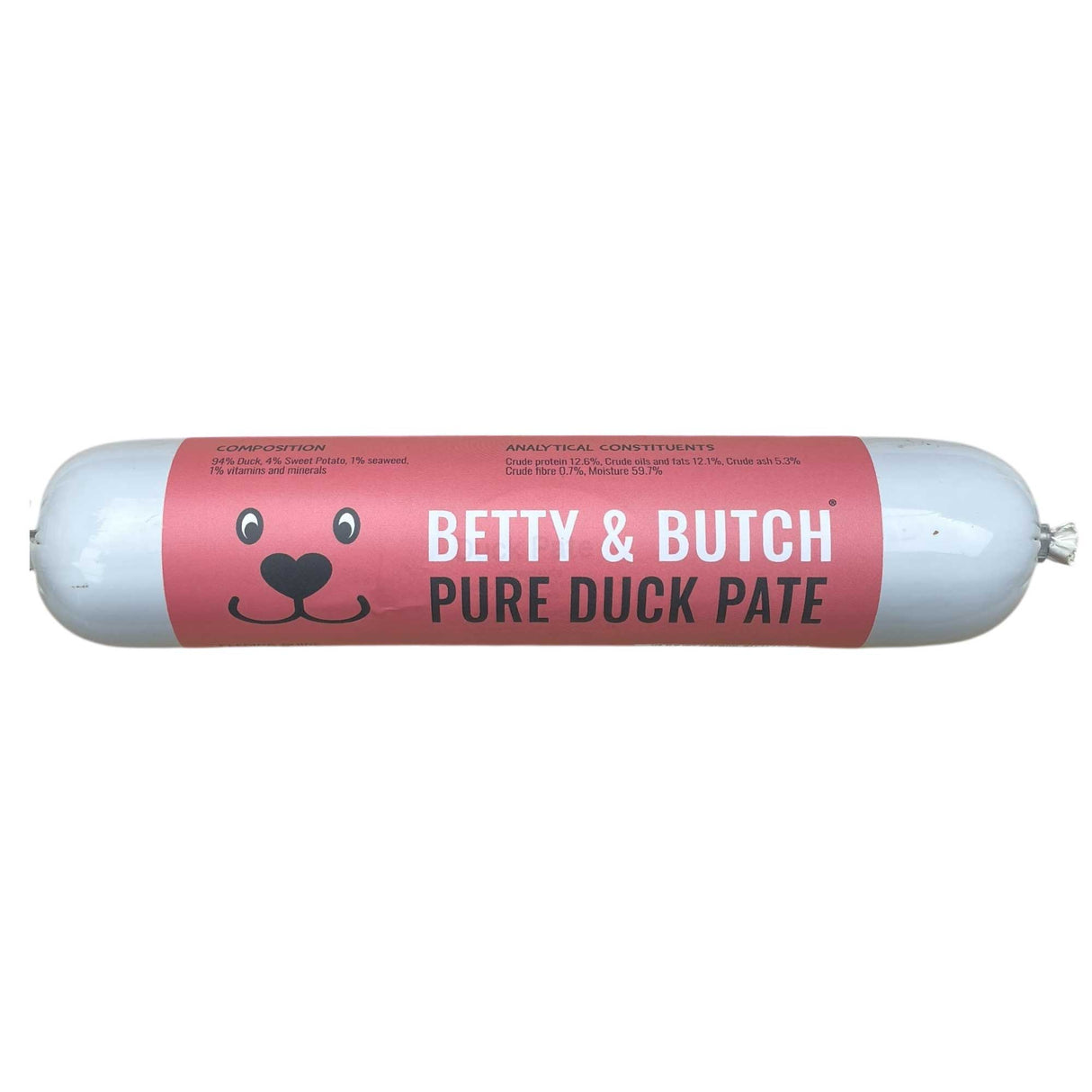 Container of Betty & Butch Pure Duck Pate on a white background