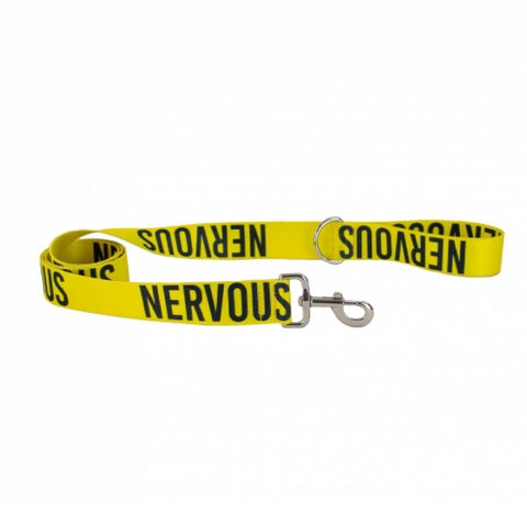 The Nervous Awareness Dog Lead is ideal for anxious or reactive dogs. UK-made, recycled 40mm webbing, 1.5m length for safe, confident walks.
