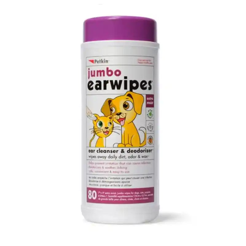 Petkin Vet-approved Jumbo Ear Wipes for Dogs (Pack of 80) - BETTY & BUTCH®