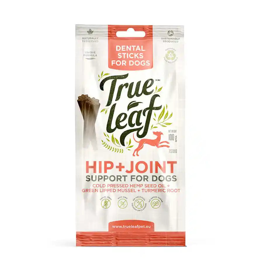 True Leaf Hip and Joint Dental Sticks for Dogs - Turmeric Root - BETTY & BUTCH®