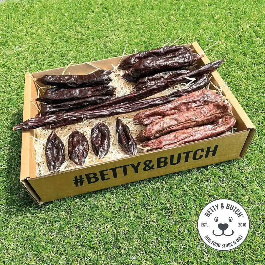 Sausage Surprise Box Treats for Dogs - Famous Deli Sausages Dog Food - BETTY & BUTCH®