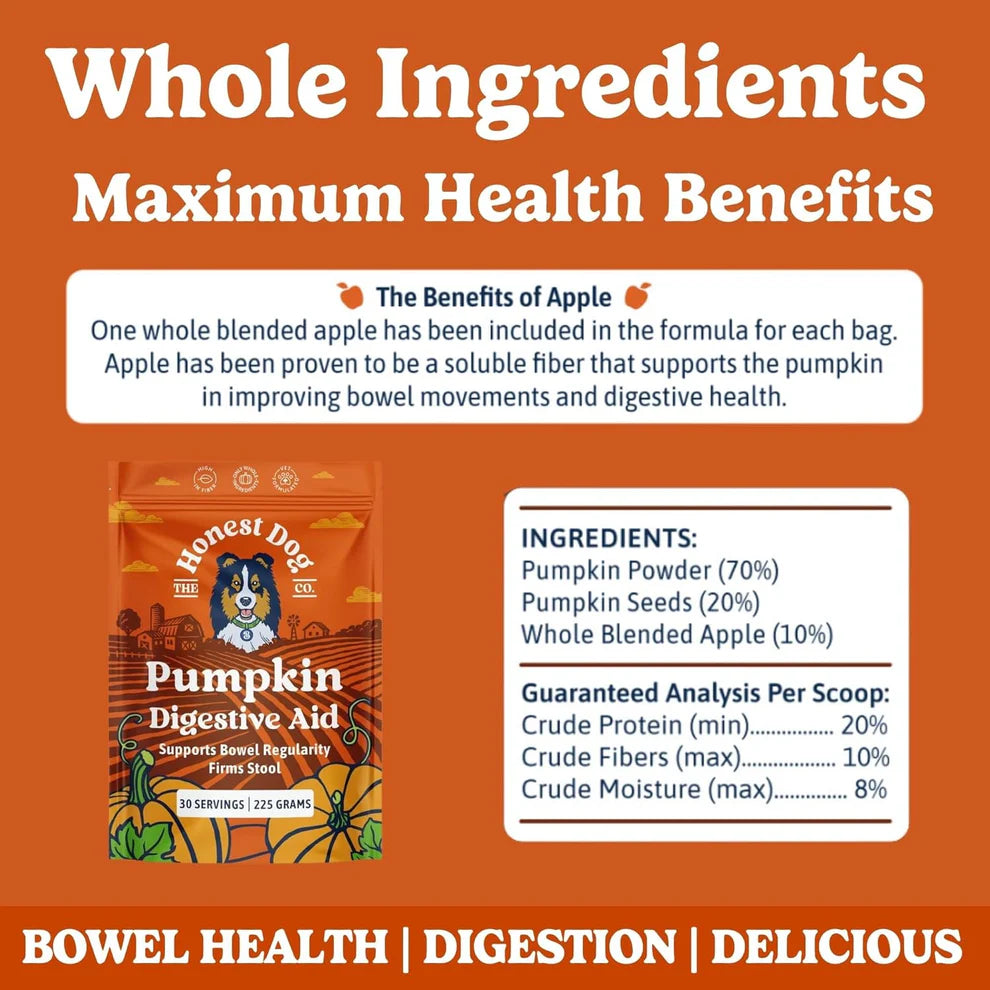 Pre & Probiotics For Dogs | Real Pumpkin Powder + Probiotic