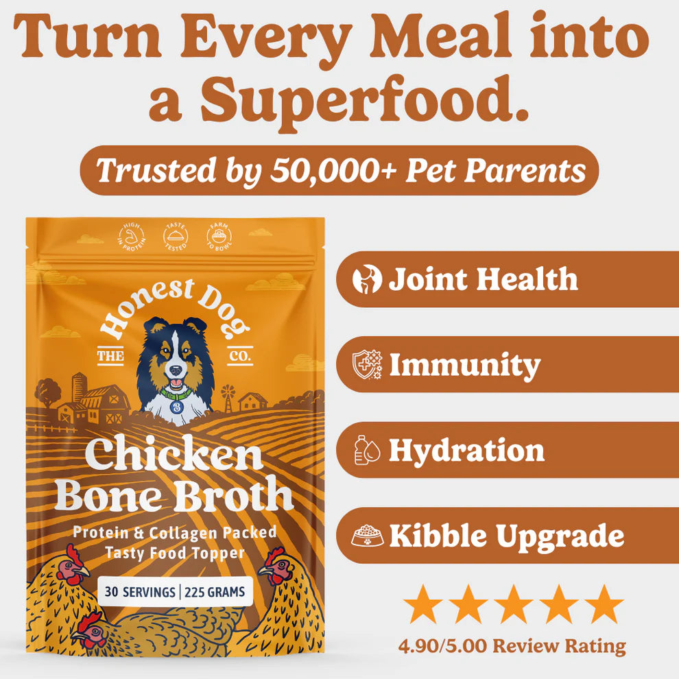 Bone Broth for Dogs | Dog Gravy Food Topper for Picky Eaters
