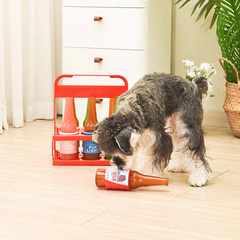 fun tpr dog toy pup light beer bottle