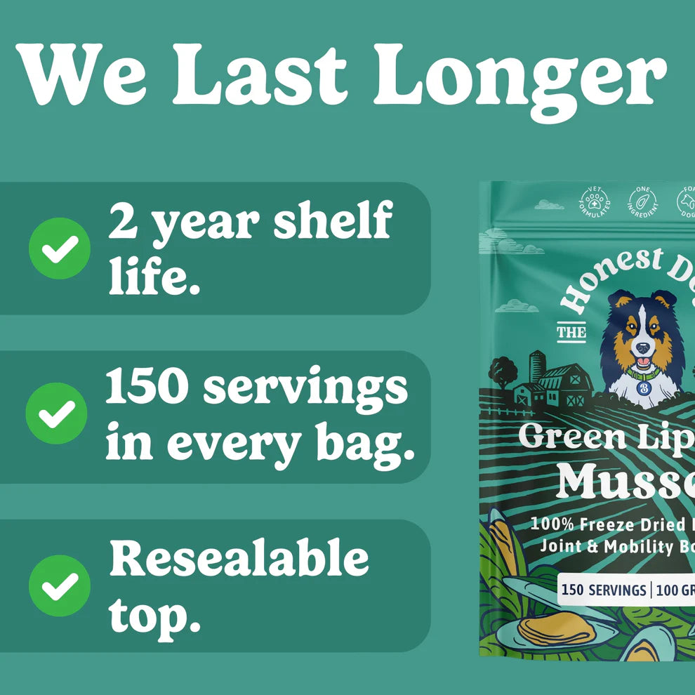Green Lipped Mussel Powder for Dogs | 80 Servings