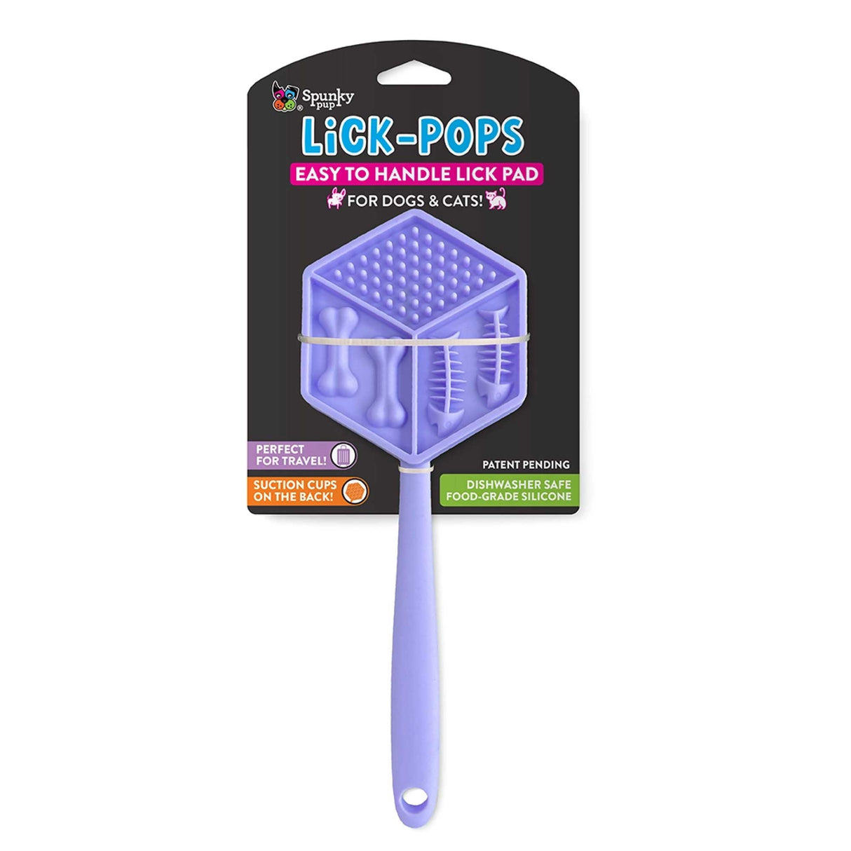 Purple Lick-Pops pet product on a white background