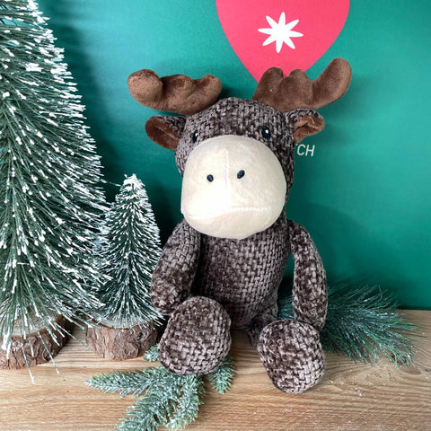 Festive Plush Elk Dog Toy