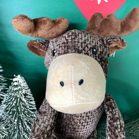 Festive Plush Elk Dog Toy
