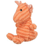Plush toy dragon in orange on a white background