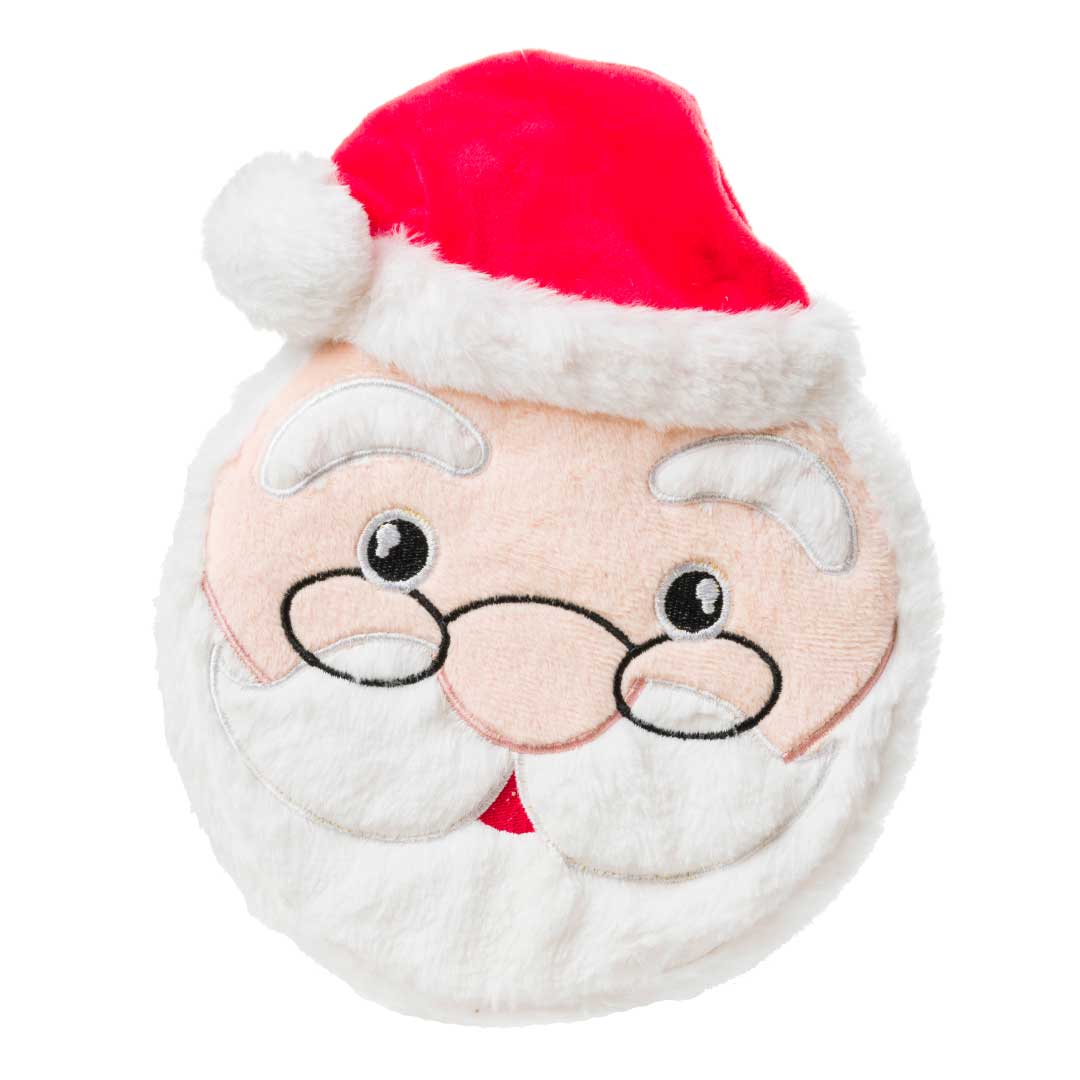 Round Santa Head Squeaker Dog Toy