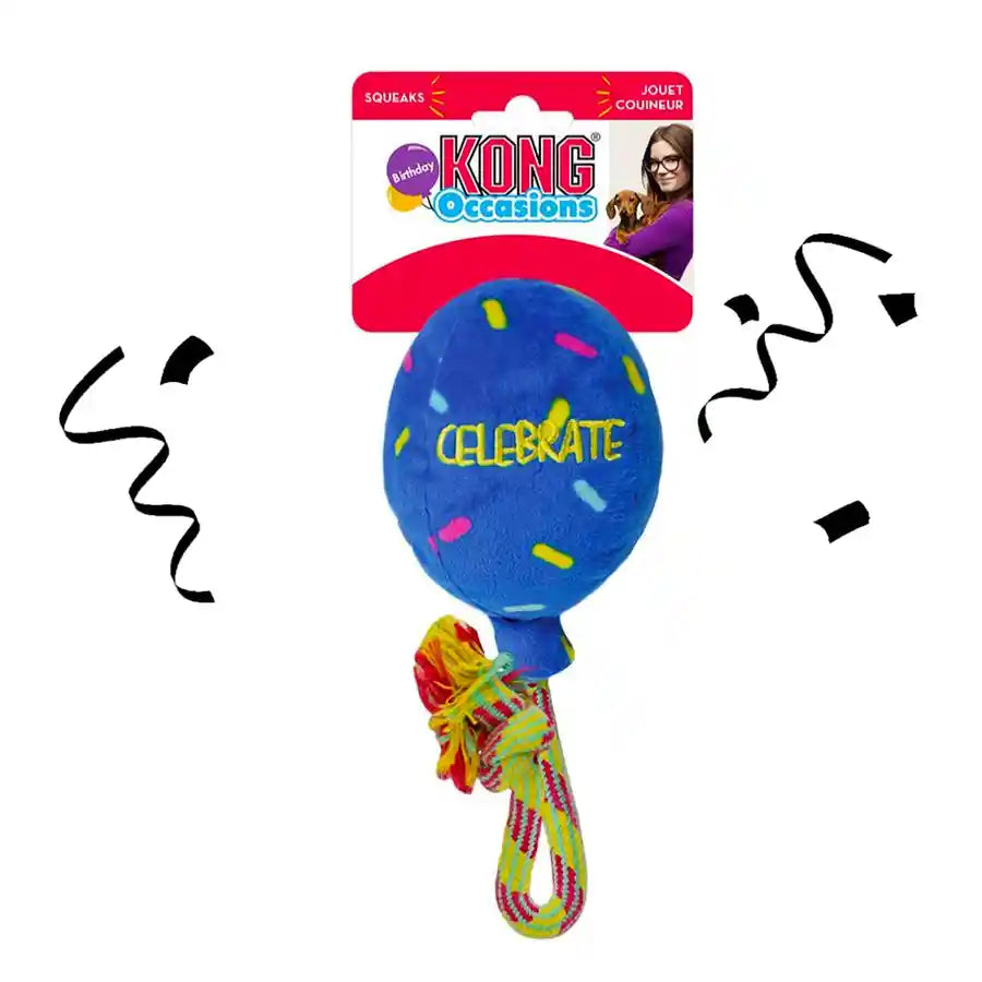KONG™  Occasions Blue Celebrate Balloon Rope Toy - Birthday for Dogs - BETTY & BUTCH®