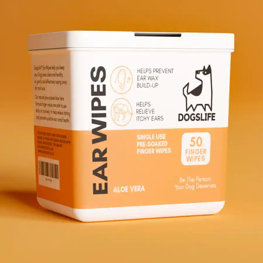 Dogslife Ear Cleaning Wipes for Dogs - Finger Wipes with Aloe Vera - BETTY & BUTCH®