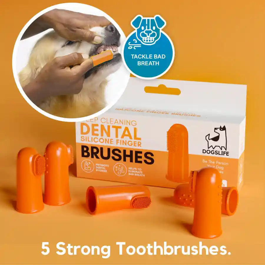 Dogslife 5 x Deep Cleaning Silicone Finger Brushes - Dog Dental Hygiene - BETTY & BUTCH®