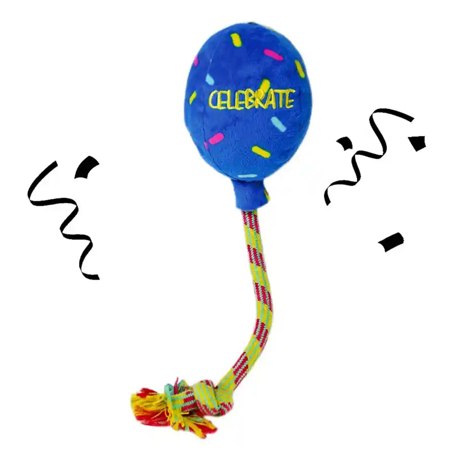 KONG™  Occasions Blue Celebrate Balloon Rope Toy - Birthday for Dogs - BETTY & BUTCH®