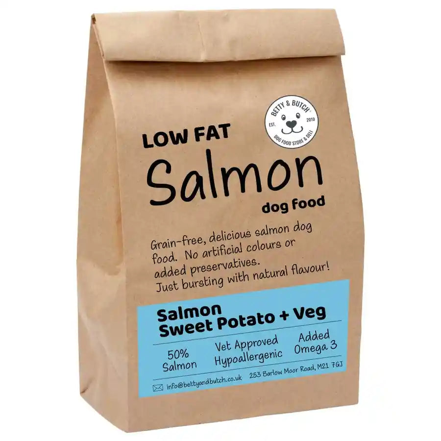 Low-Fat Natural Salmon Sweet Potato And Veg Healthy Adult Dog Food - BETTY & BUTCH®