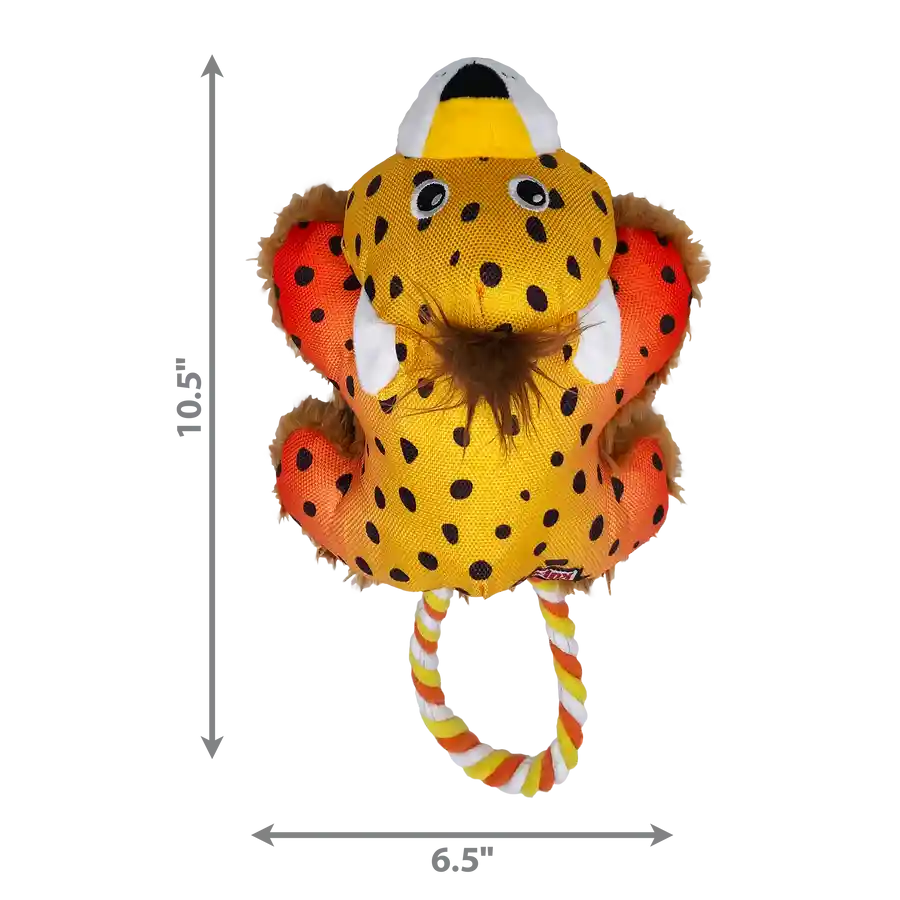 KONG Cozie Tuggz Cheetah | Dog And Puppy Plush Squeak Crinkle Toy