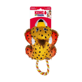 KONG Cozie Tuggz Cheetah | Dog And Puppy Plush Squeak Crinkle Toy