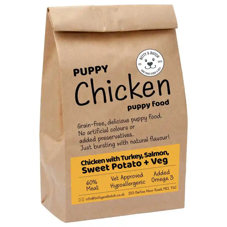 Natural Chicken, Turkey And Salmon Healthy Puppy Food with Omega-3 - BETTY & BUTCH®
