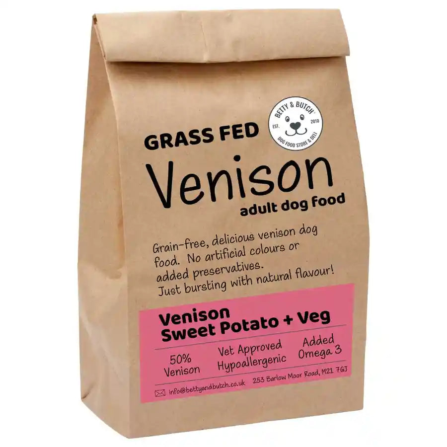 Grain-Free Natural Venison Sweet Potato And Veg Healthy Adult Dog Food - BETTY & BUTCH®