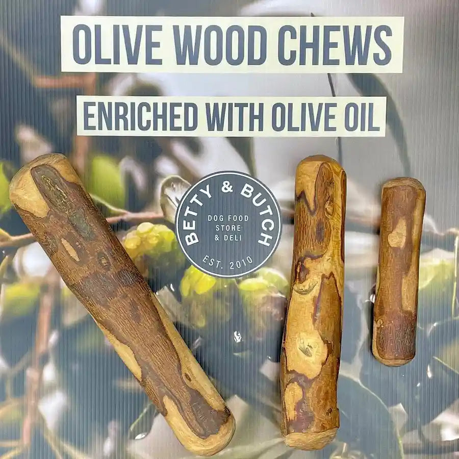 Dense Olive Wood Dog Chew Nutrition Sticks - Enriched with Olive Oil - BETTY & BUTCH®