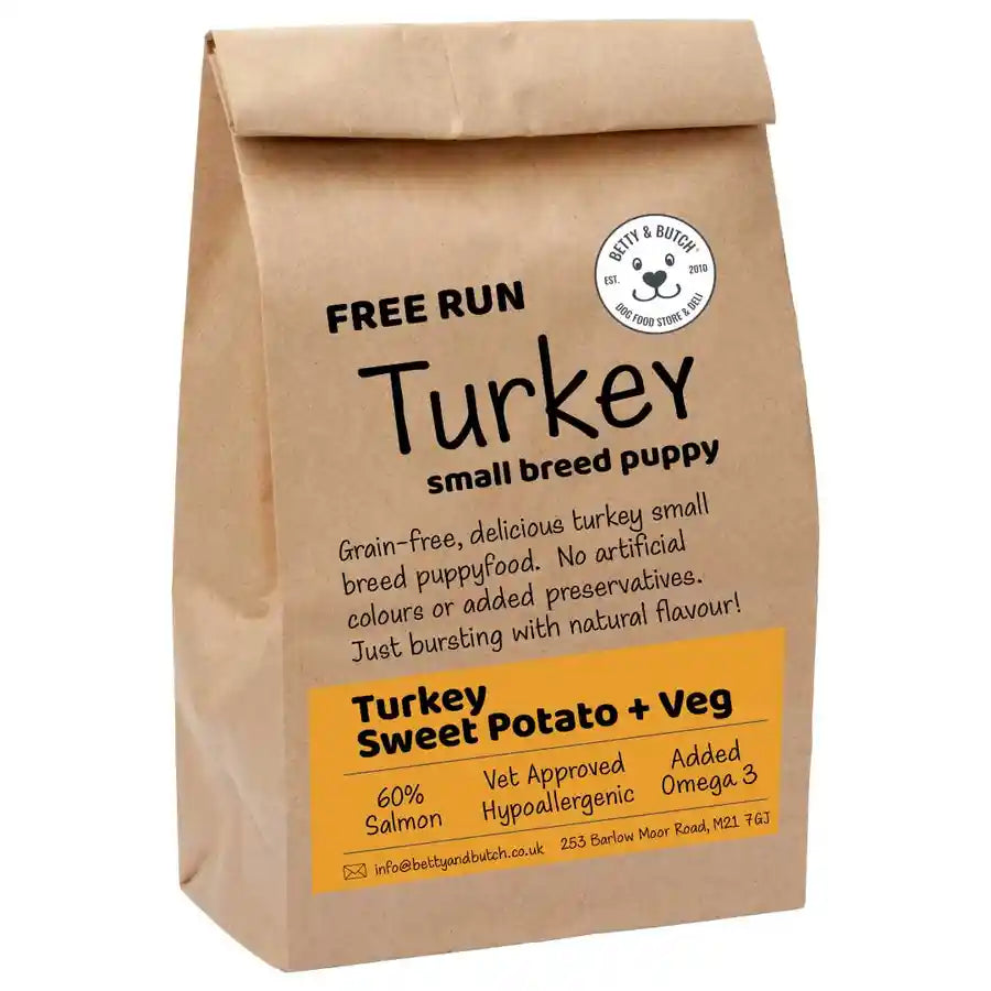 Natural Turkey Sweet Potato And Veg Healthy Small Breed Puppy Food - BETTY & BUTCH®